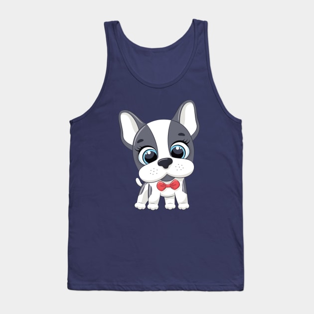 Cute Boxer Dog Cartoon Tank Top by admeral